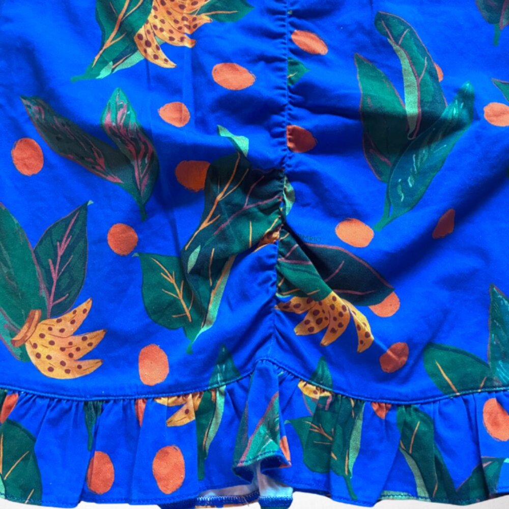 FARM Rio Blue Floral Mini Skirt with Orange Accents - Picture 10 of 11
